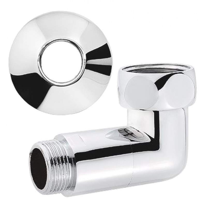Chrome plated elbow connector F/M 1"x1/2"